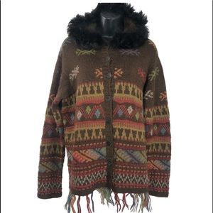 Peruvian Connection baby alpaca cardigan sweater jacket